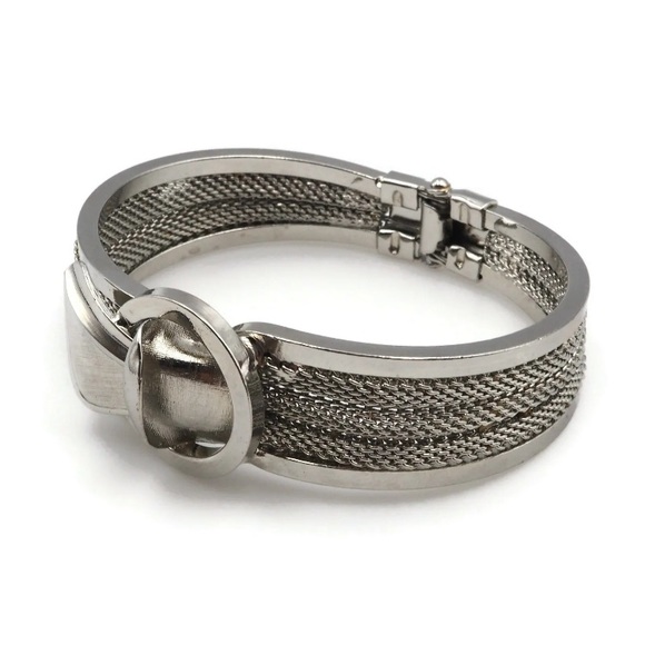 Hinged Bracelet, Multi-textured, 6.5in - Picture 13 of 14